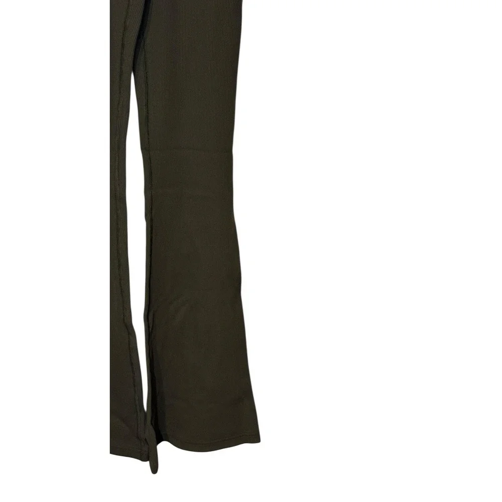 Aerie Offline Women's‎ Leggings Foldover Low Rise Flared Leg Green Small NWT